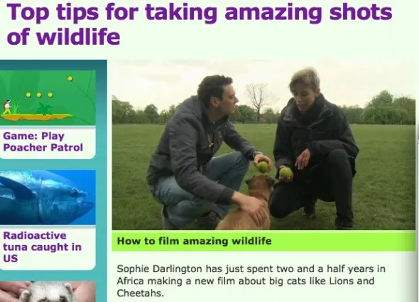 Newsround_JoeTidy_Letty_SD_2012 Joe Tidy, Sophie Darlington, and a terrier named Letty for Newsround