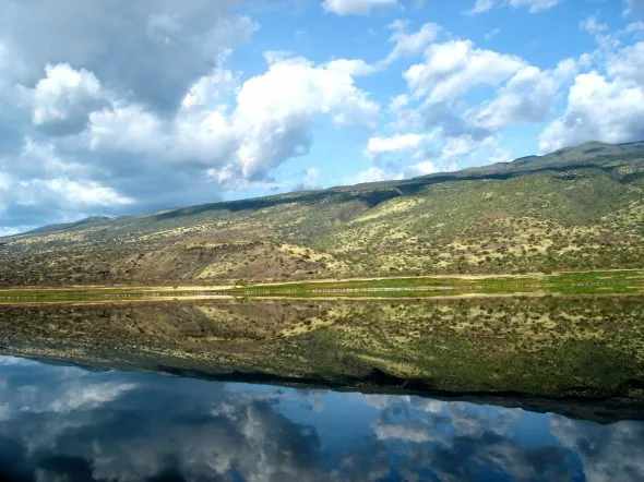 Mirror Lake Natron 2007 Mirror image of the sky on Lake Natron in 2007